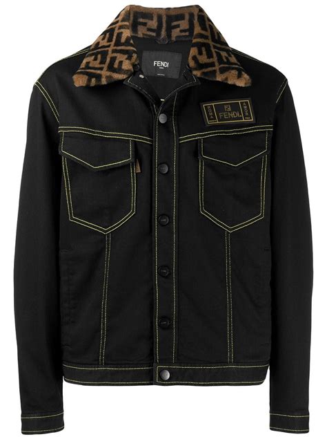 fendi black jean jacket|fendi jeans price.